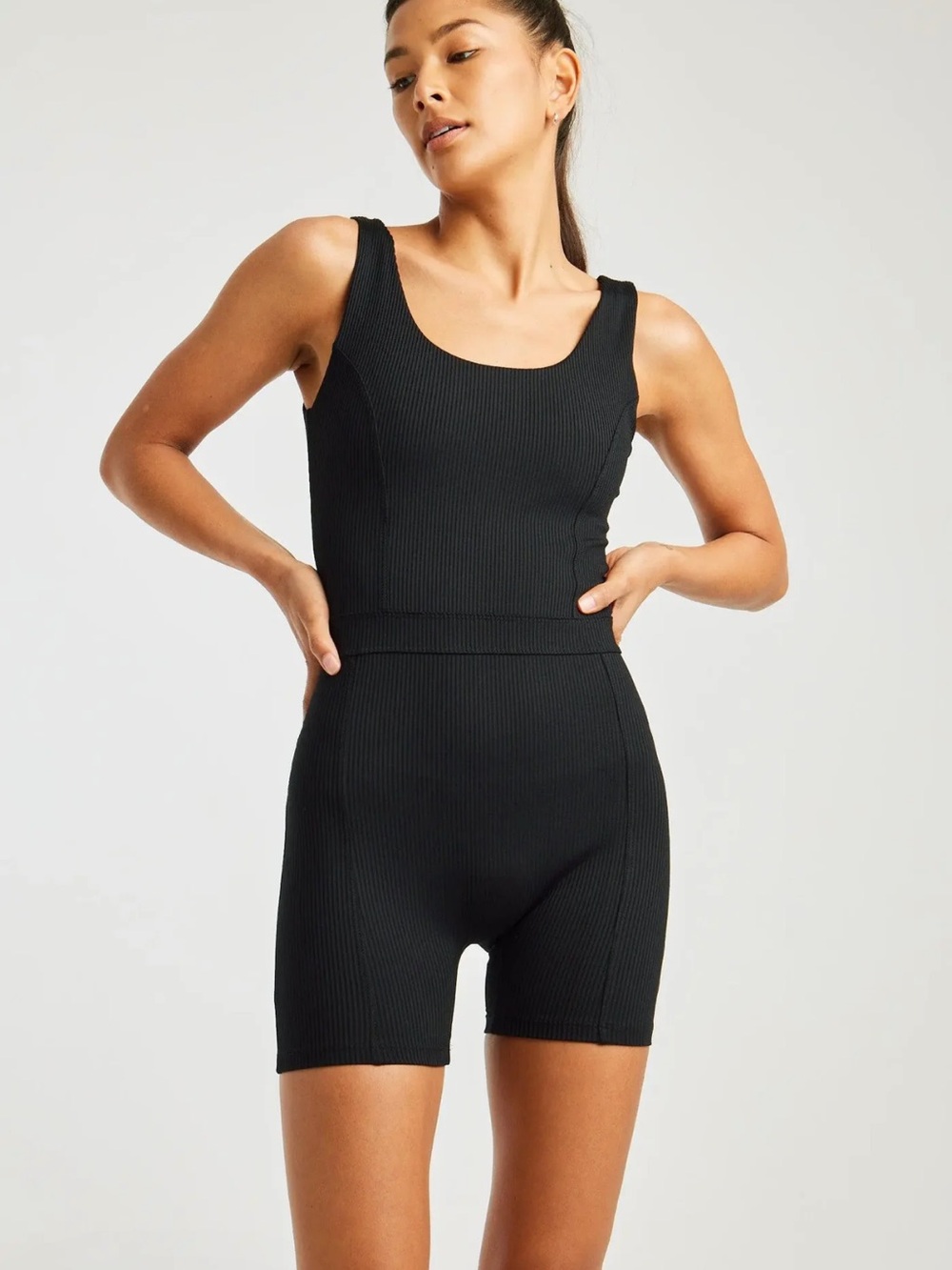 REVOLVE Year Of Ours Black Ribbed Onesie